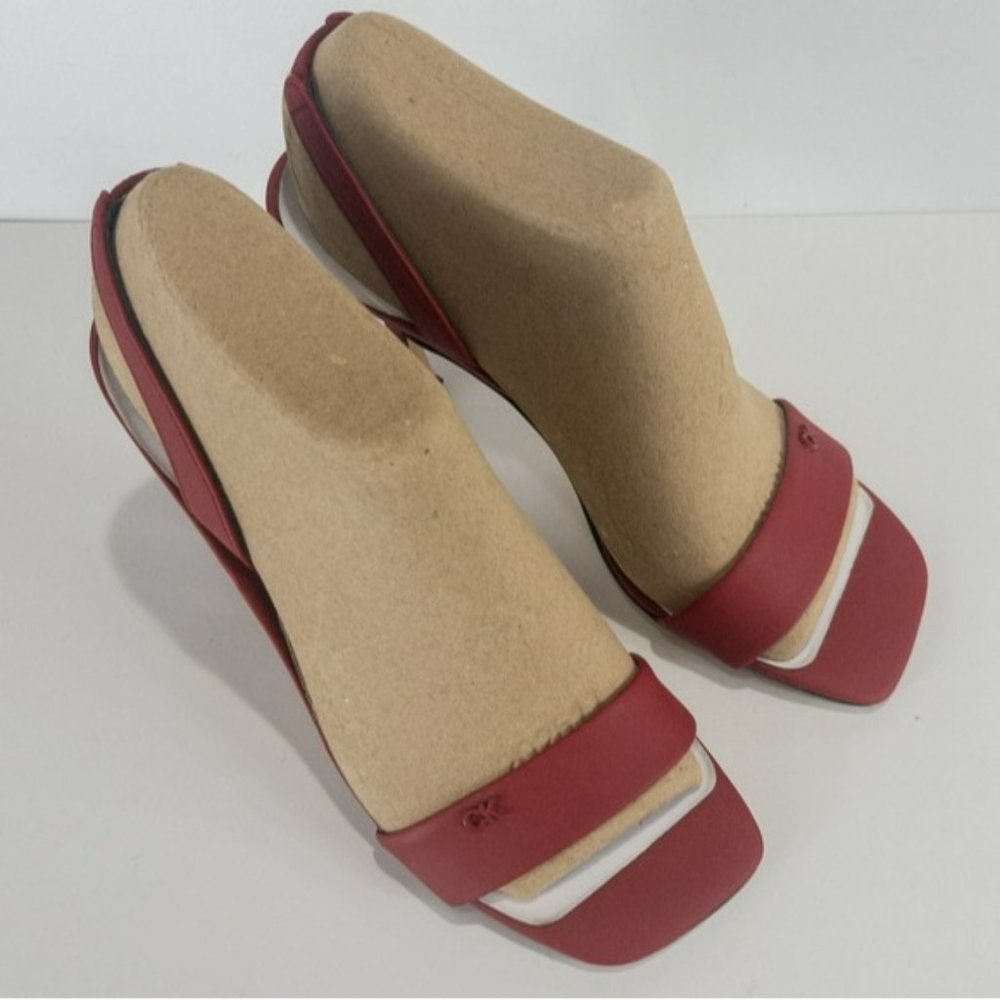 Calvin Klein Byron's Heel Sandals Red -6 - Picture 3 of 4
